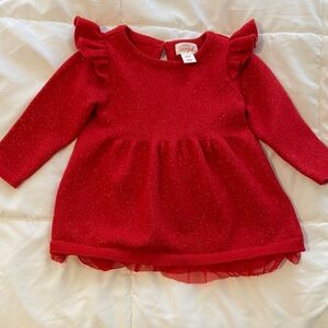 Cat & Jack Vibrant Red Baby Sweater dress